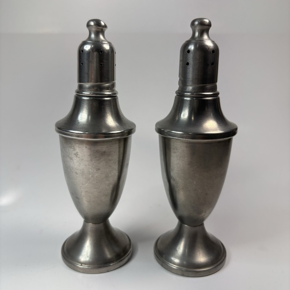 Vintage Weighted Pewter Salt‎ And Pepper Shakers By Web
